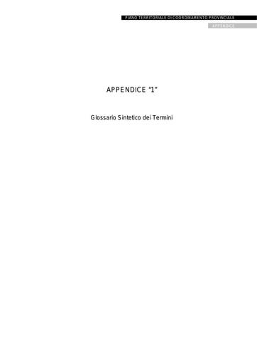 Appendice 1 Glossario